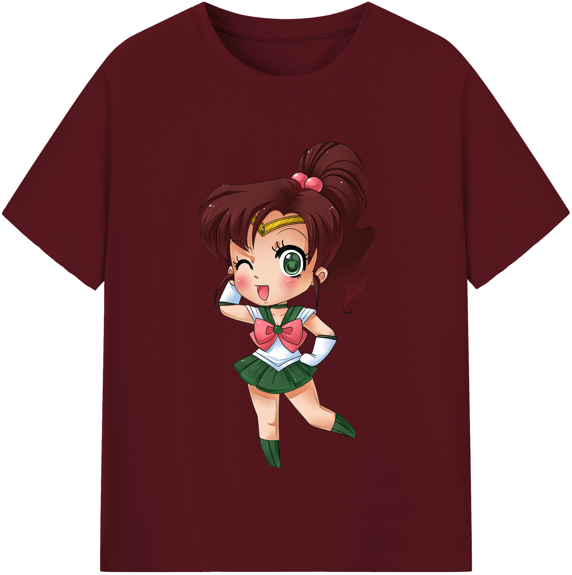 （画像用） 美少女戦士セーラームーン 木野 まこと きの まこと Sailor Moon Kino Makoto （セーラージュピター；Sailor Jupiter） 綿100％半袖Tシャツ（フロントプリント）